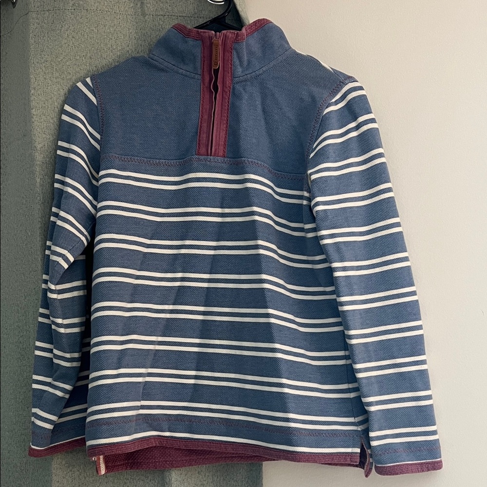 Fat Face Blue and Burgundy Quarter-Zip Pullover